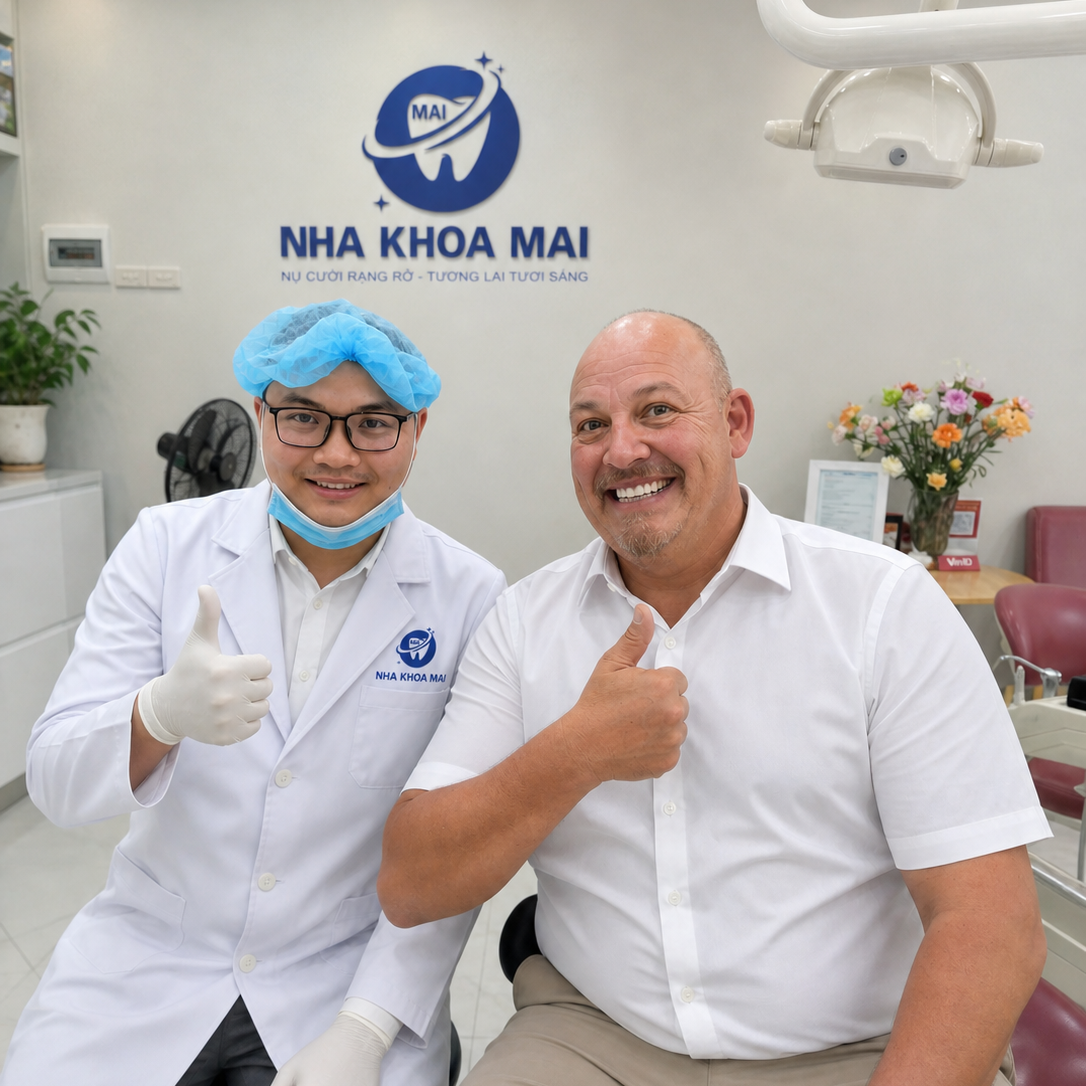 Dr Phuc - Dentist at Nha Khoa Mai Hanoi with international patient